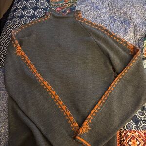 Dale of Norway Gray Sweater with Orange Accents